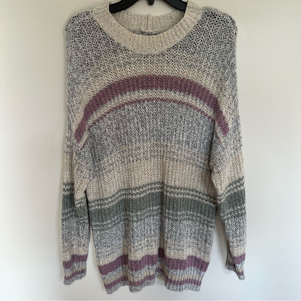 American Eagle Sweater Women’s Size Small Colorful Striped Long Sleeve Oversized